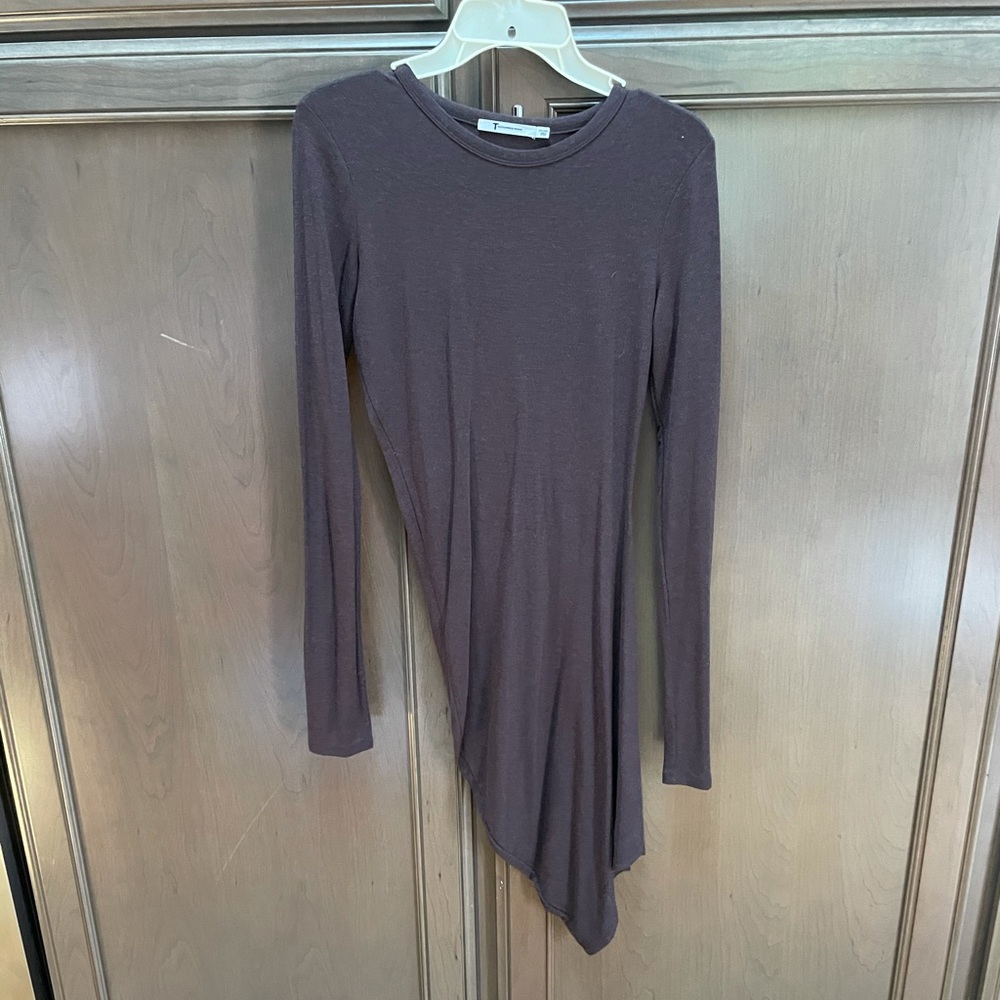 T by Alexander Wang Brown Ruched Side Jersey Bodycon Size XSmall